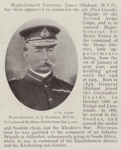 Generalmajor L J Oliphant, MVO, kommer att leda hemdistriktet från den 1 januari 1903 av English Photographer