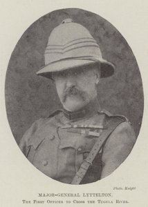 Generalmajor Lyttelton, förste officer som korsade Tugelafloden av English Photographer
