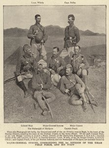 Generalmajor Symons, befälhavande över den första divisionen av Tirah Field Force, och hans stab av English Photographer