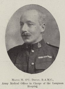 Major M OC Drury, RAMC, Army Medical Officer med ansvar för Langman Hospital av English Photographer