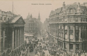 Mansion House, London. Vykort skickat 1913. av English Photographer