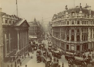Mansion House, Queen Victoria Street och Cheapside, London av English Photographer
