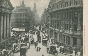 Mansion House och Cheapside, London av English Photographer