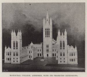 Marischal College, Aberdeen, med dess planerade förlängningar av English Photographer