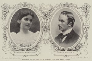 Äktenskap mellan den ärade G N Curzon och fröken Mary Leiter av English Photographer