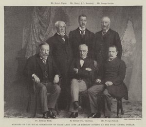 Medlemmar av Royal Commission on Irish Land Acts sitter för närvarande vid Four Courts, Dublin av English Photographer