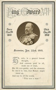 Minneskort, kung Edward VII (s/v-foto) av English Photographer