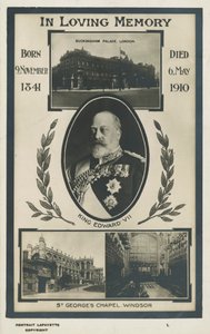Minneskort för kung Edward VII (s/v foto) av English Photographer