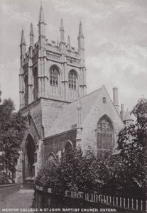 Merton College och St John Baptist Church, Oxford av English Photographer