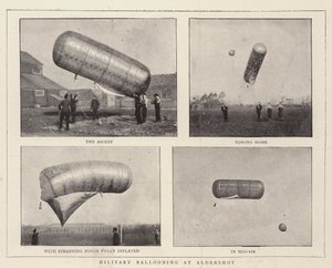 Militär ballongflygning vid Aldershot av English Photographer
