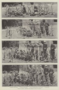 Militär cykling, formation för att motstå attacker från kavalleri av English Photographer