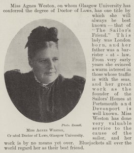Fröken Agnes Weston, skapad doktor i juridik, Glasgow University av English Photographer