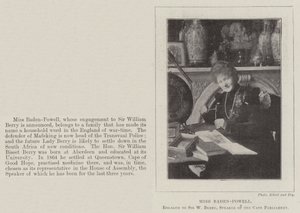 Miss Baden-Powell, förlovad med Sir W Berry, talman för Kapparlamentet av English Photographer