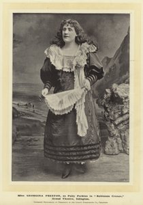 Miss Georgina Preston, som Polly Perkins i Robinson Crusoe, Grand Theatre, Islington av English Photographer