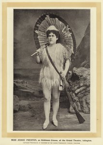 Miss Jessie Preston, som Robinson Crusoe, på Grand Theatre, Islington