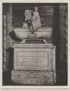 Monument till Niccolo Machiavelli i kyrkan S Croce, Florens av English Photographer
