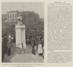 Monument till den sene Robert Louis Stevenson i San Francisco av English Photographer