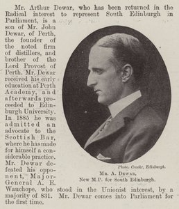 Mr A Dewar, ny parlamentsledamot för South Edinburgh av English Photographer