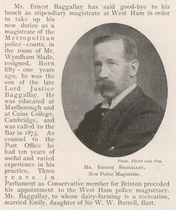 Mr Ernest Baggallay, ny polisdomare av English Photographer