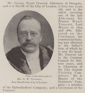 Mr G W Truscott, ny sheriff i London City av English Photographer