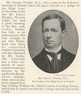 Mr George Wright, KC, ny domare vid High Court i Irland av English Photographer