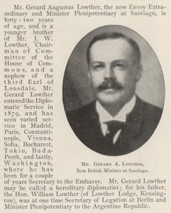 Herr Gerard A Lowther, ny brittisk minister i Santiago av English Photographer