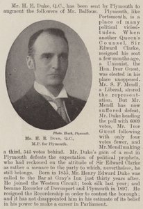 Mr H E Duke, QC, MP för Plymouth av English Photographer