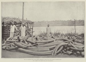 Mr H M Stanleys Emin Pasha Relief Expedition, Tippoo Tibs Ivory Store vid Stanley Falls av English Photographer