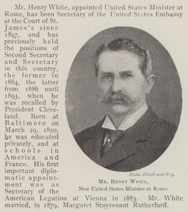 Henry White, USA:s nya minister i Rom av English Photographer