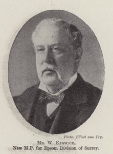 Mr W Keswick, ny MP för Epsom Division of Surrey av English Photographer