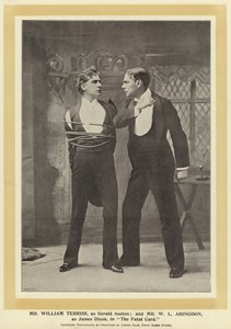 Mr William Terriss, som Gerald Austen; och Mr W L Abingdon, som James Dixon, i The Fatal Card