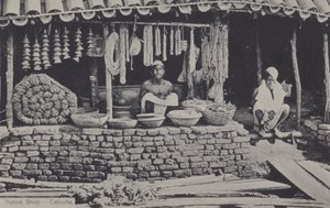 Native shop, Calcutta, Indien (s/v foto) av English Photographer