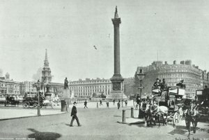 Nelsons Column, Trafalgar Square, Westminster LB: ser nordväst från Cockspur Street, 1898 av English Photographer