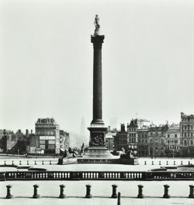 Nelsons Column, Trafalgar Square, Westminster LB: blickar söderut från National Gallery, 1870 av English Photographer