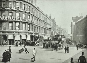 Newgate Street, österut från Old Bailey, City of London, 1890 av English Photographer