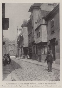 Gamla hus på Church Street, Windsor, på väg att rivas av English Photographer