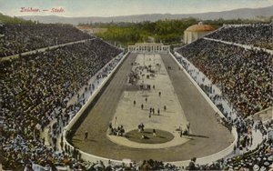 Olympiastadion, Aten, Grekland (färgat foto) av English Photographer