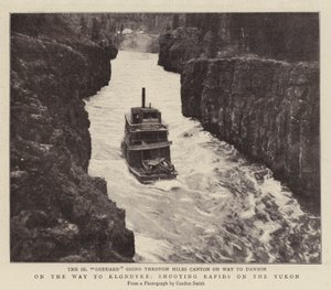 På väg till Klondyke, skjuter Rapids på Yukon av English Photographer