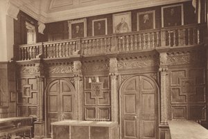Oxford: Jesus College, The Hall Screen, ca 1610 (svartvitt foto) av English Photographer