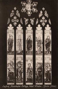 Oxford, Manchester College, West Window, Burne Jones (s/v foto) av English Photographer