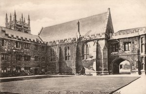 Oxford, Merton College, Inner Quad (s/v foto) av English Photographer