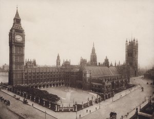 Westminsterpalatset, London (svartvitt foto) av English Photographer
