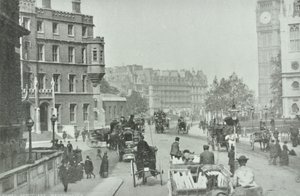 Parliament Square, Westminster LB: Broad Sanctuary med utsikt över Parliament Square, 1896 av English Photographer