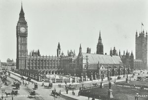 Parliament Square, Westminster LB: blick österut till Big Ben och Houses of Parliament, 1895 av English Photographer
