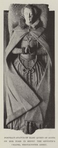 Porträtt-Staty av Mary Queen of Scots på hennes grav i Henry the Sevenths Chapel, Westminster Abbey av English Photographer