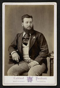 Porträtt av Mr Godfrey Freeman, indigoplanterare, Lohurria, Bihar, fotograferat i Calcutta (s/v foto) av English Photographer