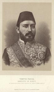 Porträtt av Tewfik Pasha, Khedive i Egypten av English Photographer