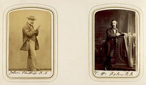 Portrætter af John Phillip og John Henry Foley (sepia foto) swed av English Photographer
