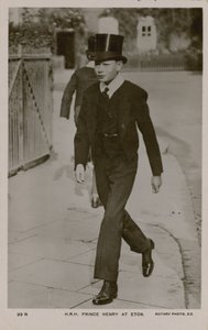 Vykort av HKH Prins Henrik i Eton, skickat 1913 av English Photographer