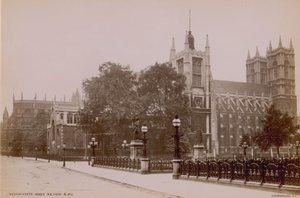 Vykort med en bild av den nordöstra utsikten över Westminster Abbey av English Photographer
